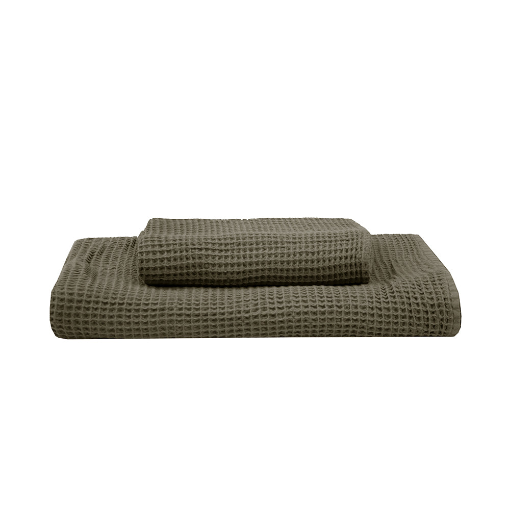 Bambury Home Living soft Waffle Hand Towel 40x70cm Olive Cotton