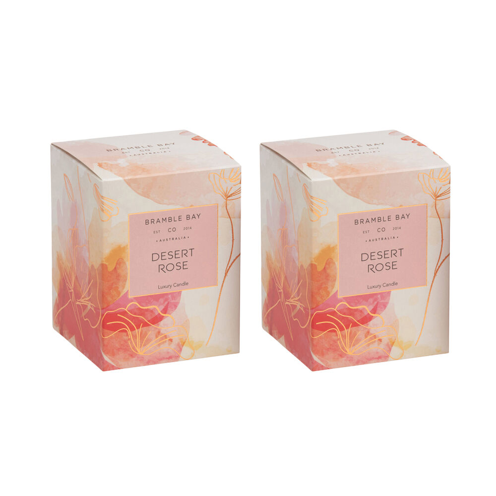 2PK Bramble Bay Native Plum Dessert Rose Scented Ceramic Candle 270g