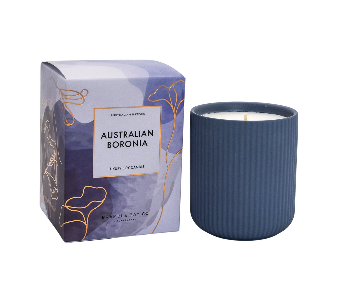 2PK Bramble Bay Native Plum Australian Boronia Scented Ceramic Candle 270g