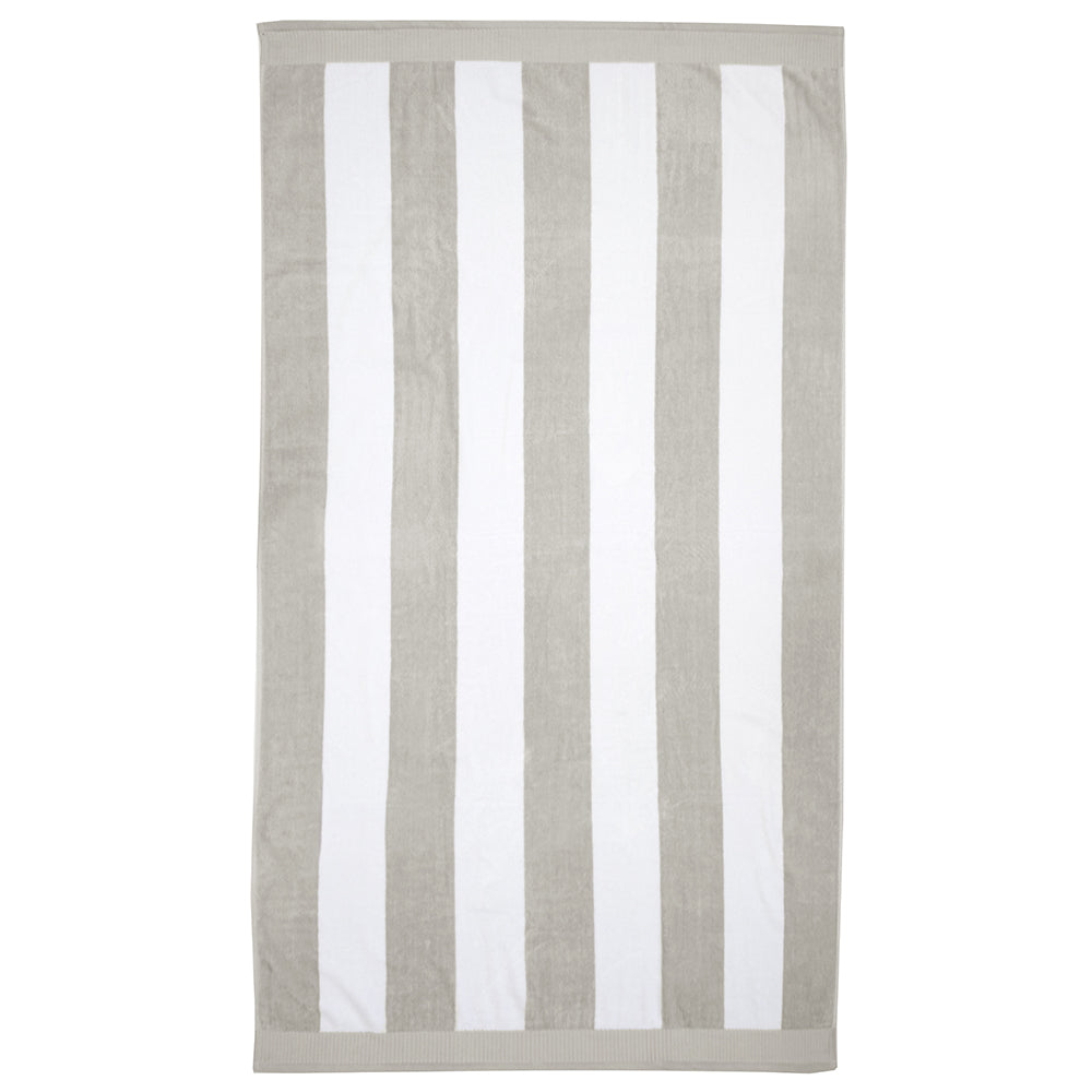 Bambury Ultra soft Classic Stripe Beach Towel Pebble Cotton Home decor