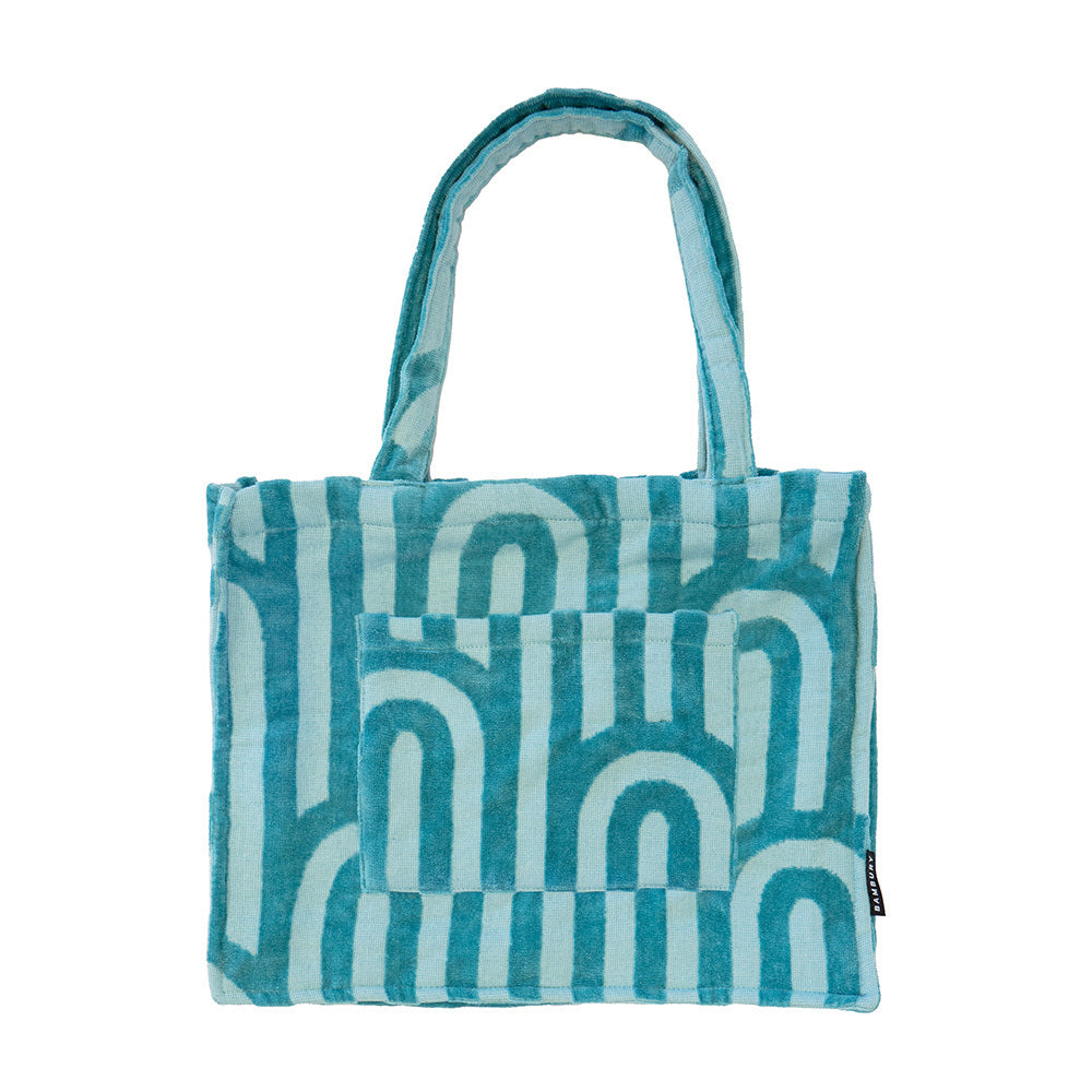 2PK Bambury HiLo Tote Bag Arcade Carry All Handbag 48x38cm - Turquoise
