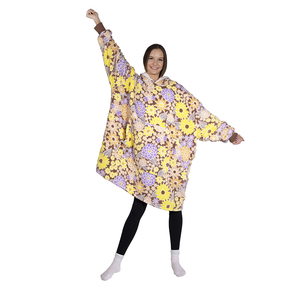 Bambury Blanket Hoodie Spring Garden Soft Touch Knitted Home