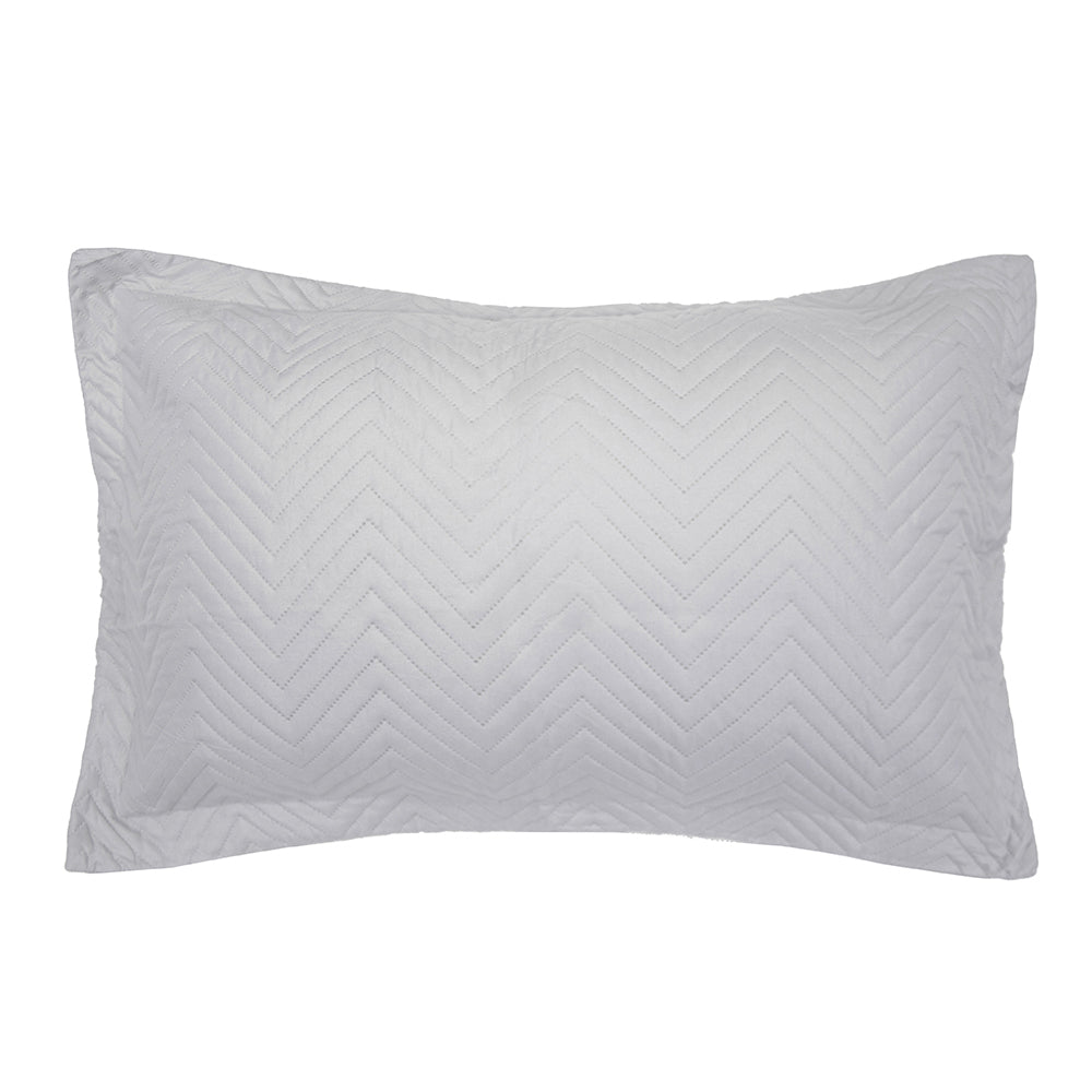 Bambury Herringbone Embossed Coverlet Set Silver Queen/King Bed