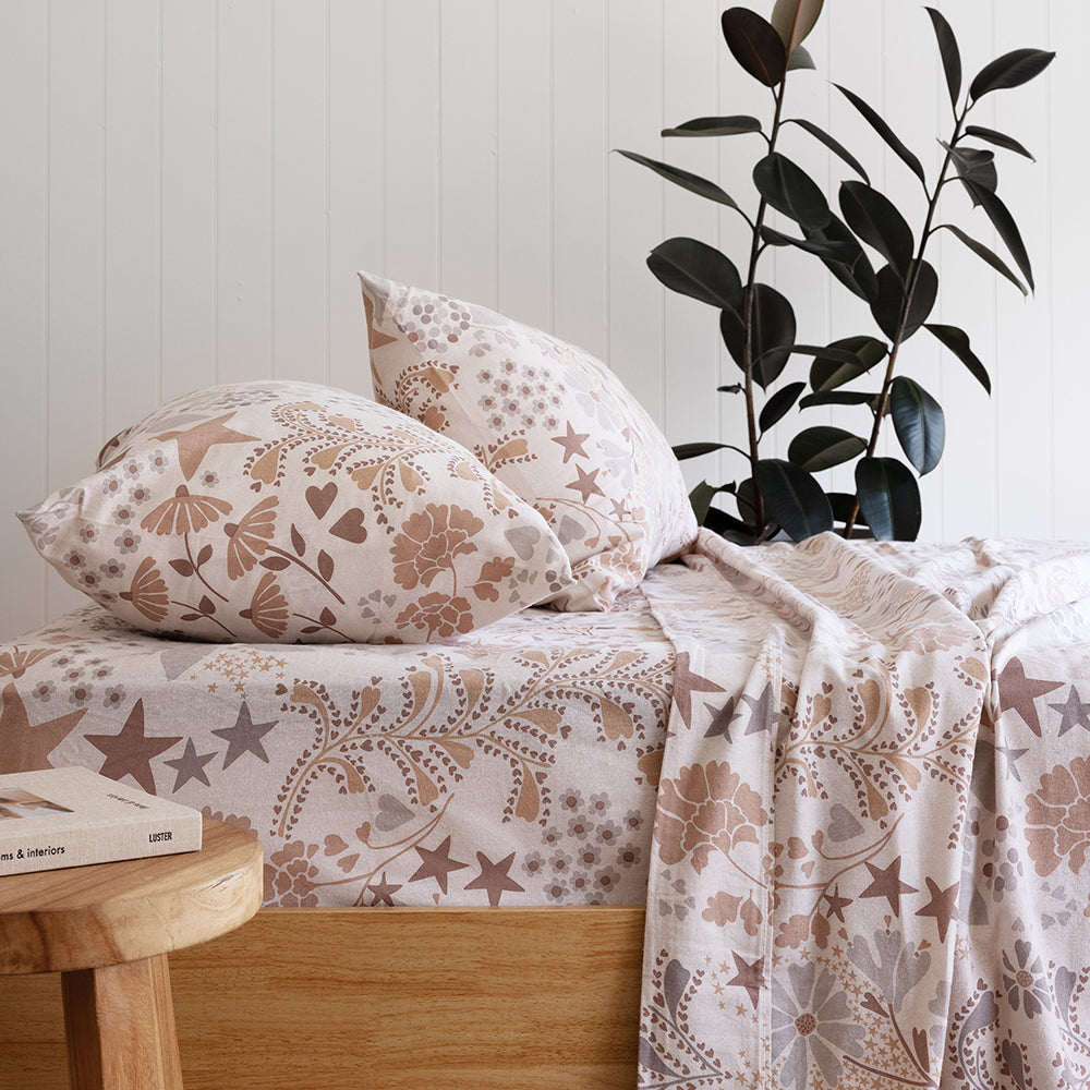 Bambury Alice 160GSM Flannelette Bedding Sheet Set Queen