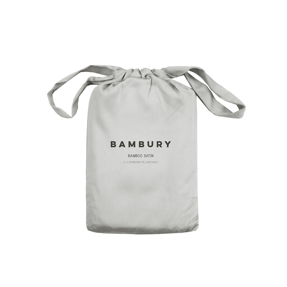 Bambury Home Living Decorative Bamboo Satin Pillowcases Silver