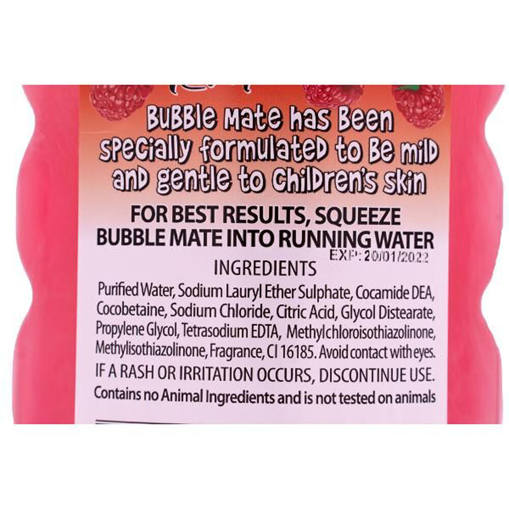 4PK Kids Bubble Mate Liquid Bath Soap Body Wash w/ Raspberry Scent 1L Red