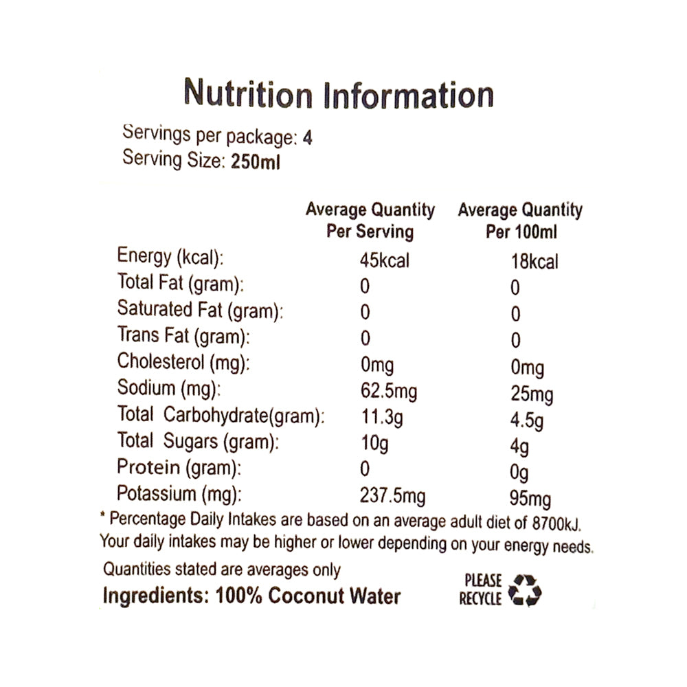 12PK Beyond 1L 100% Pure Still Coconut Water