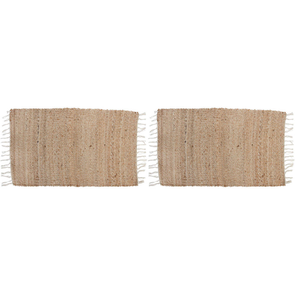 2PK LVD Cotton Neutral Door Mat Rectangle Home/Bathroom Decor 86x50cm