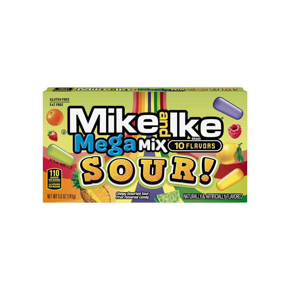 6PK Mike & Ike Mega Mix Sour Candy Confectionery Lollies 120g