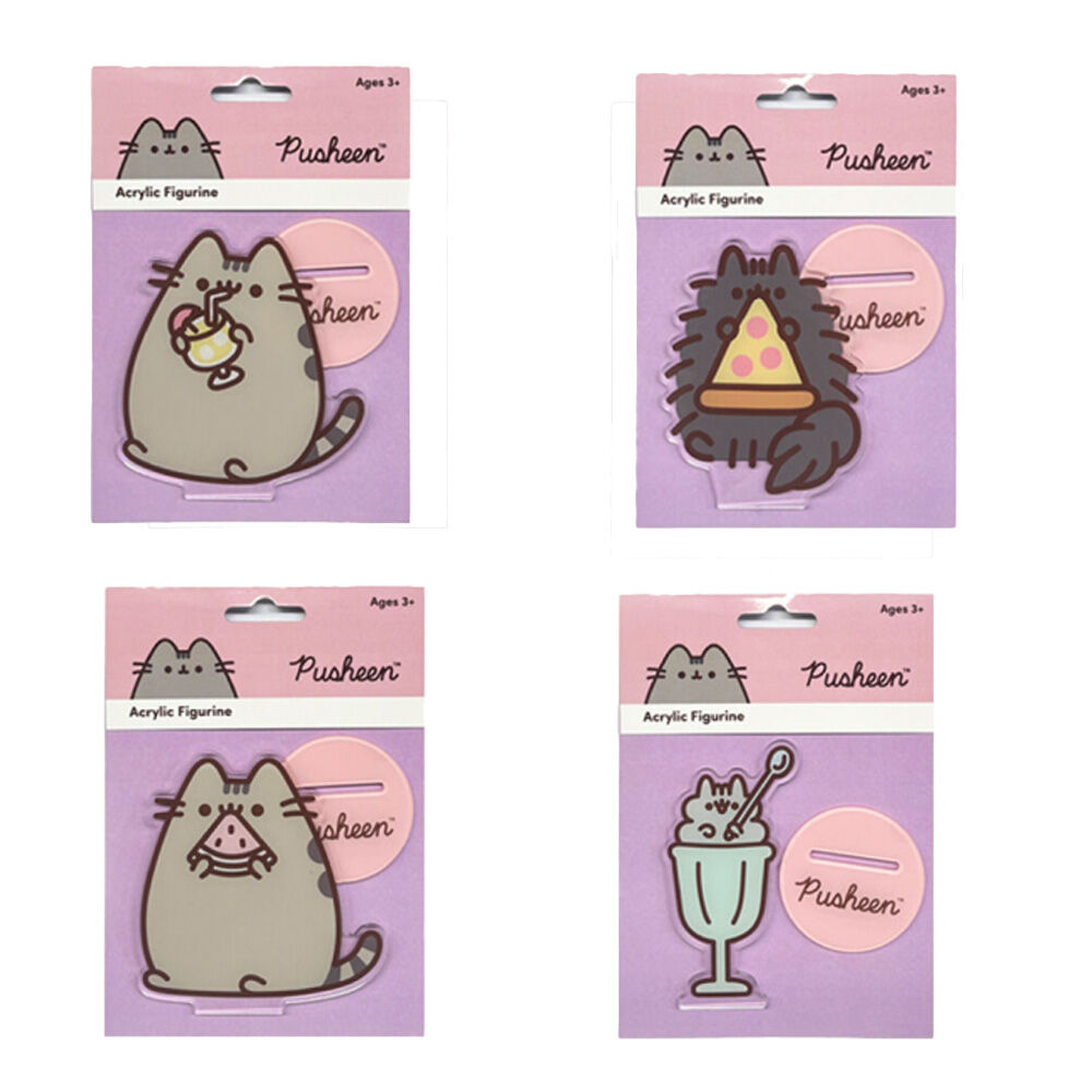 4PK Pusheen Acrylic Figurine Kids Collectable Toy For Ages 3y+ Assorted
