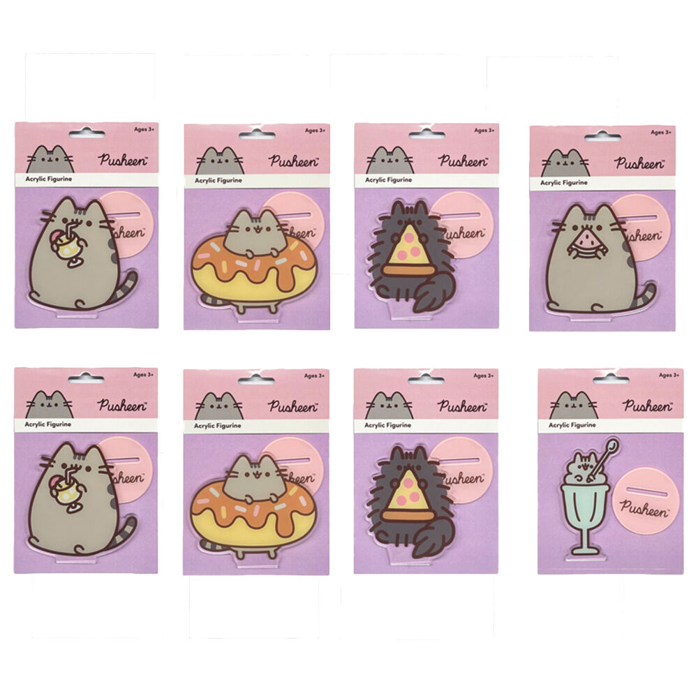 8PK Pusheen Acrylic Figurine Kids Collectable Toy For Ages 3y+ Assorted