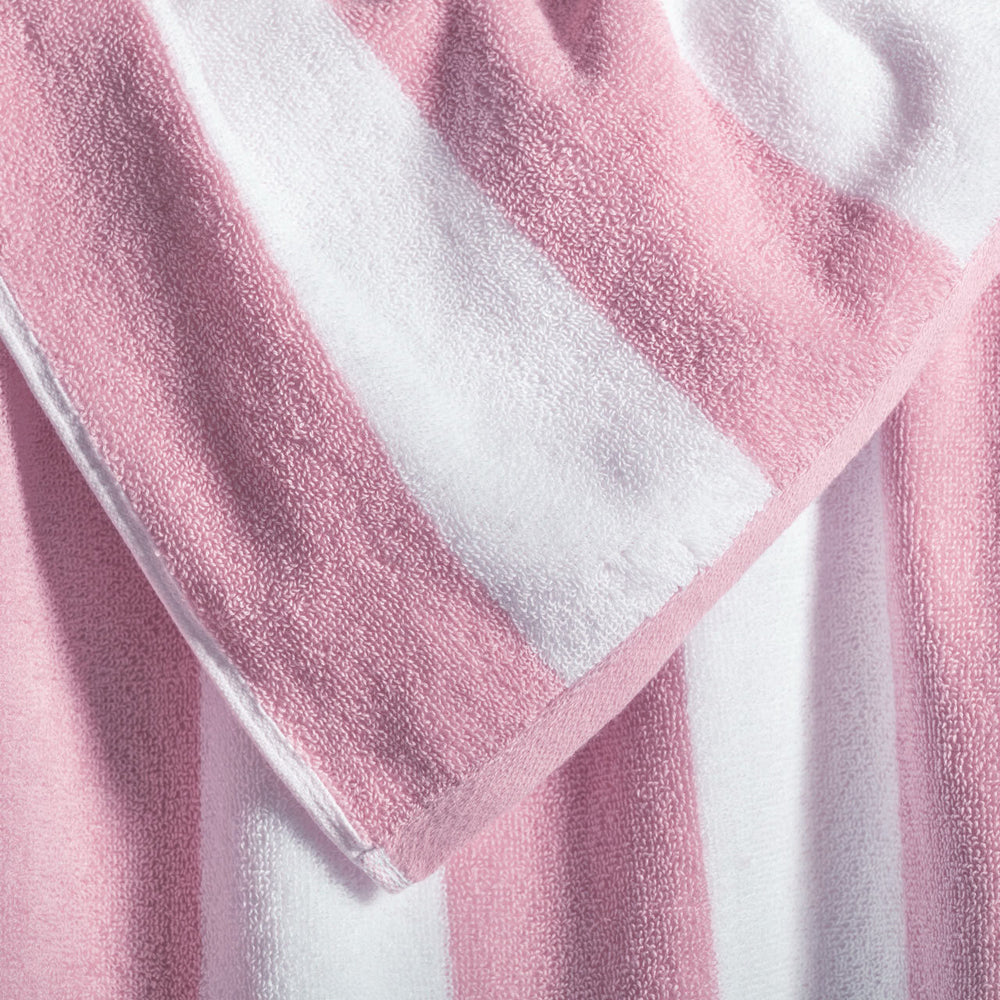 Canningvale Striped Cabana Cotton Terry Beach Towel - Pink