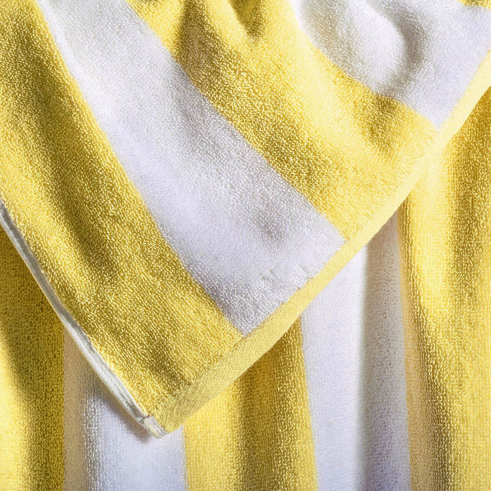 Canningvale Striped Cabana Cotton Terry Beach Towel - Sunshine