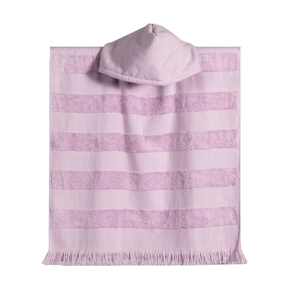 2PK Canningvale Capresi Kids Hooded Beach Towel Lilac Purple Stripe 3Y+