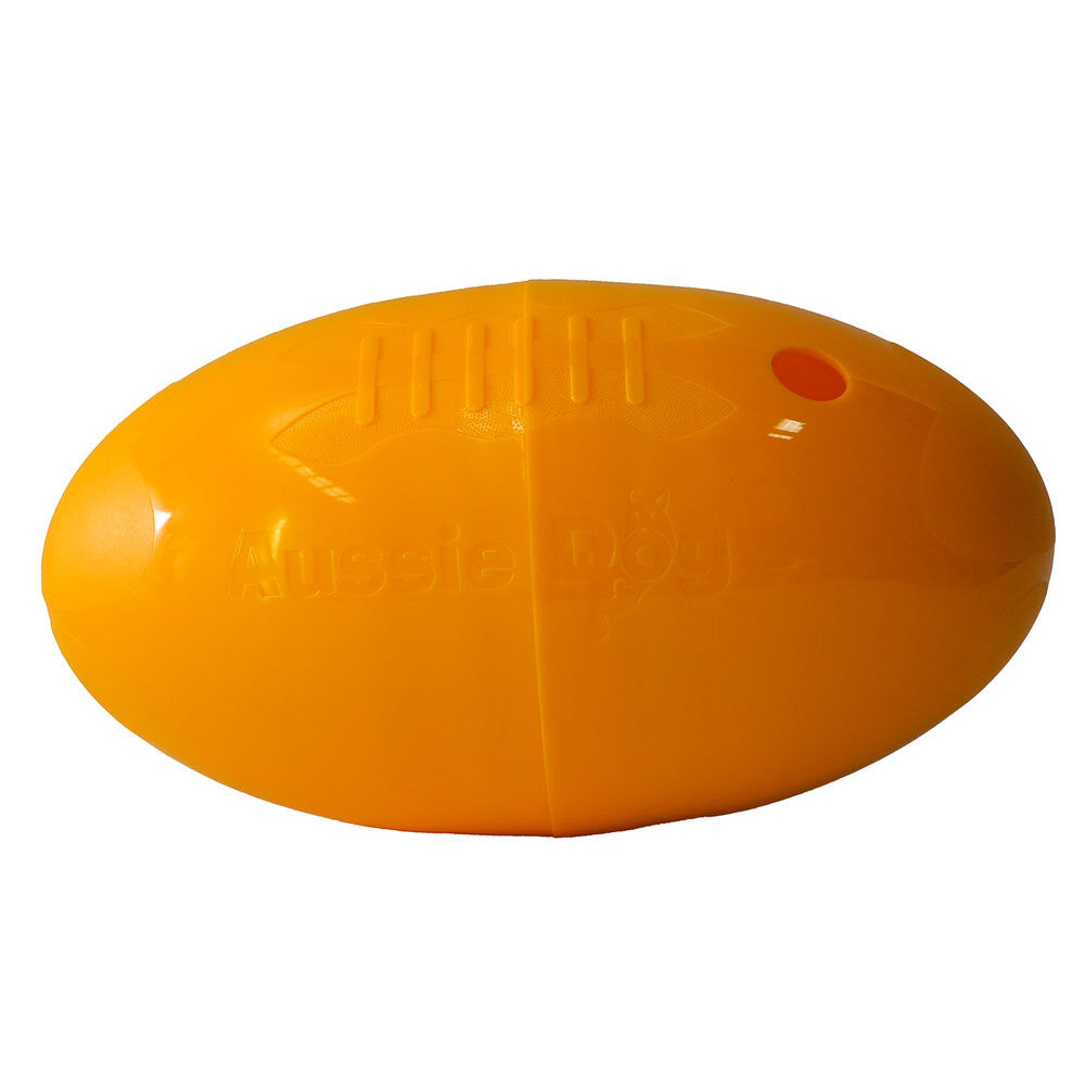 Aussie Dog Products 21cm Pet Toy Feeder Hard Football Yellow S