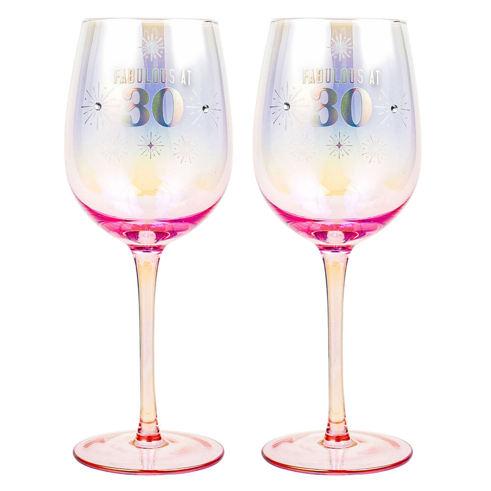 2PK LMD 30th Holographic 430ml Stemmed Red Wine Glass Drinkware