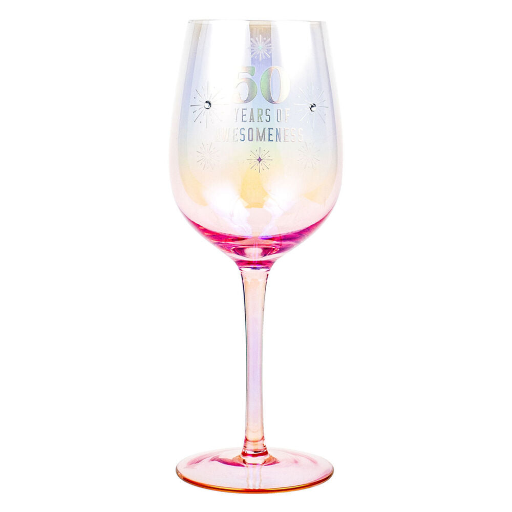 2PK LMD 50th Holographic 430ml Stemmed Red Wine Glass Drinkware