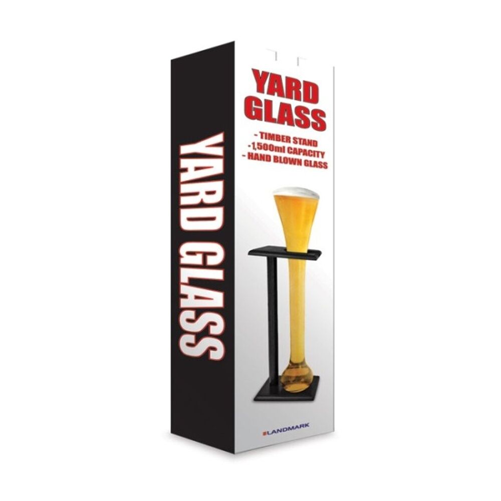 Yard Beer Drinking Cone Novelty Glass w/Stand 1.5L