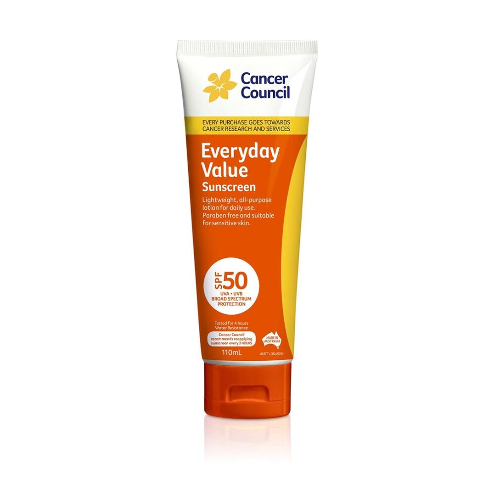 6PK Cancer Council Everyday Value Sunscreen SPF50 Sun Care 110ml Sensitive Skin