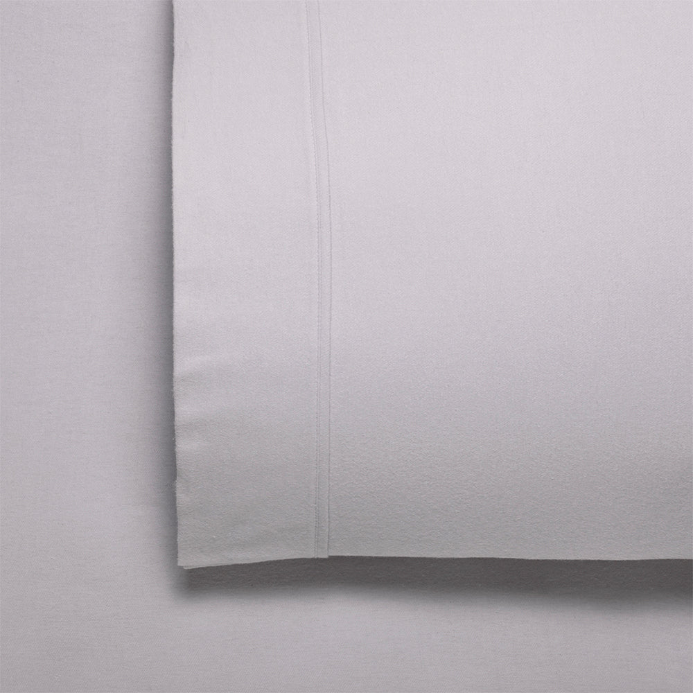 Bianca Fletcher 170gsm Cotton Flannelette Sheet Set Stone - Double Bed