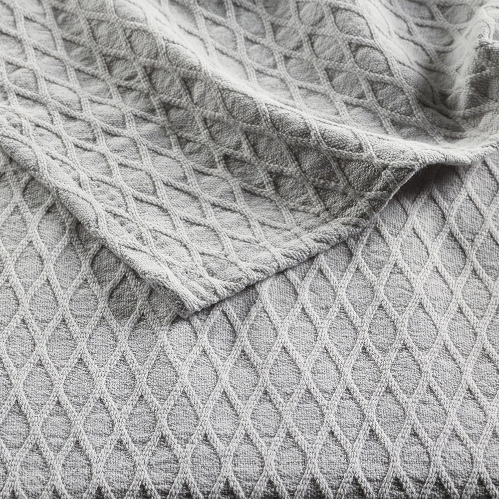 Bianca Gosford Blanket 100% Cotton Silver - Queen/King Bed