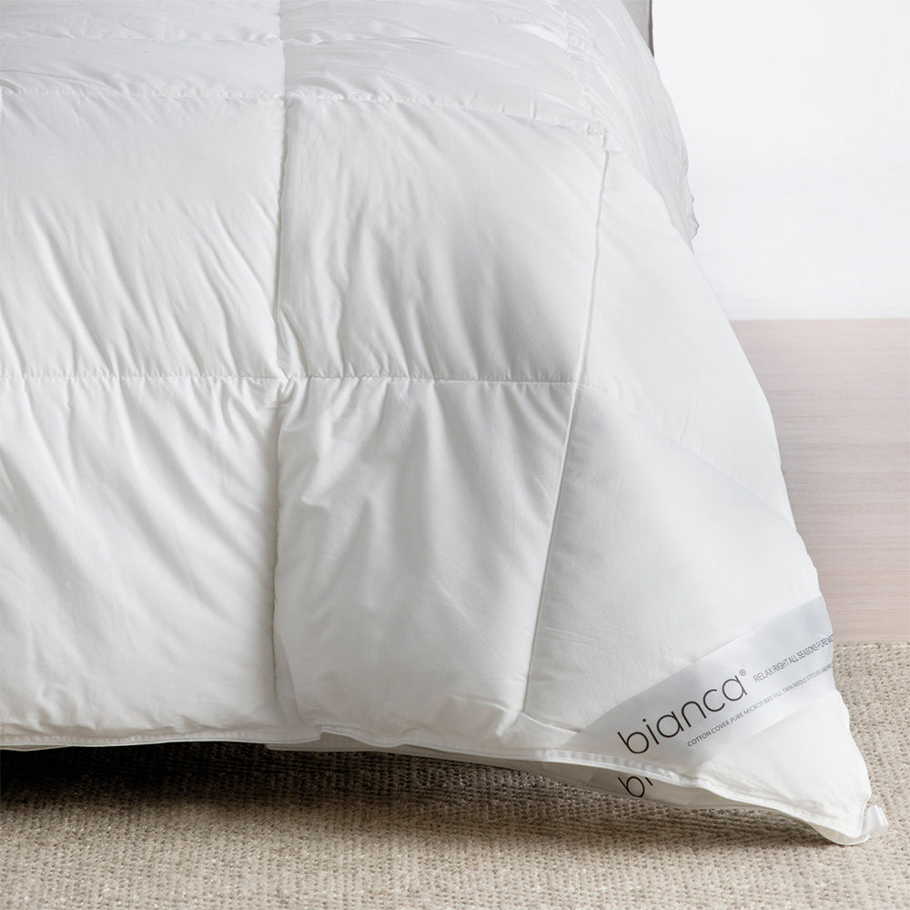 Bianca Relax Right Microfibre All Seasons Quilt White - Queen Bed