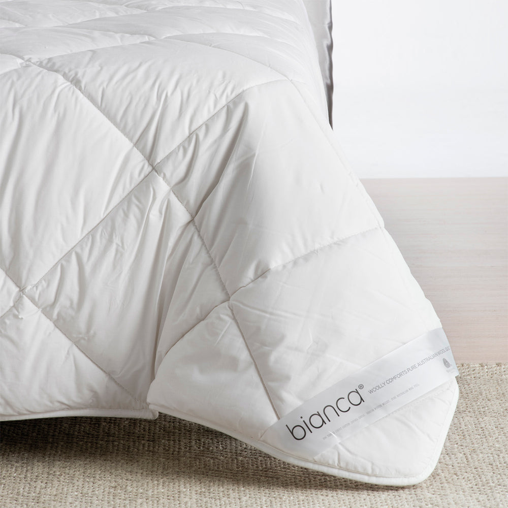 Bianca Woolly Comforts Australian Wool Quilt 300gsm White - Super King Bed
