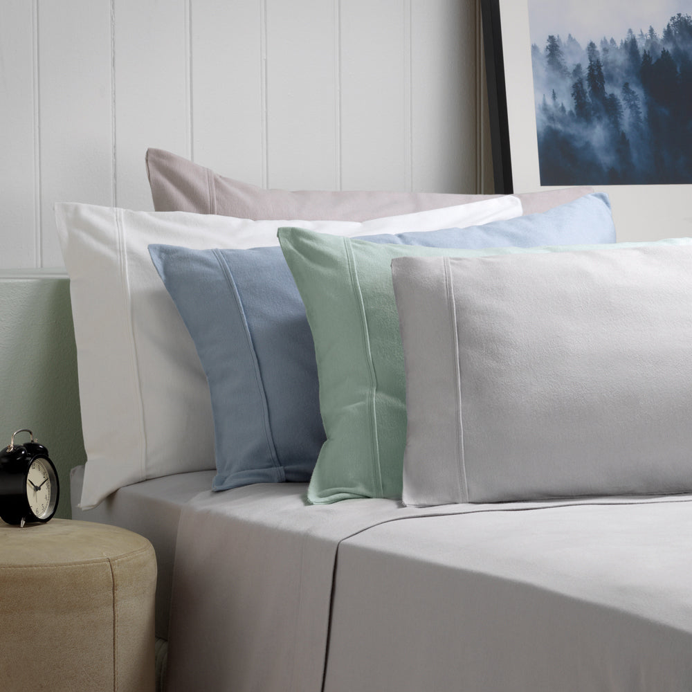 Bianca Fletcher 170gsm Cotton Twill Flannelette Sheet Set Sage