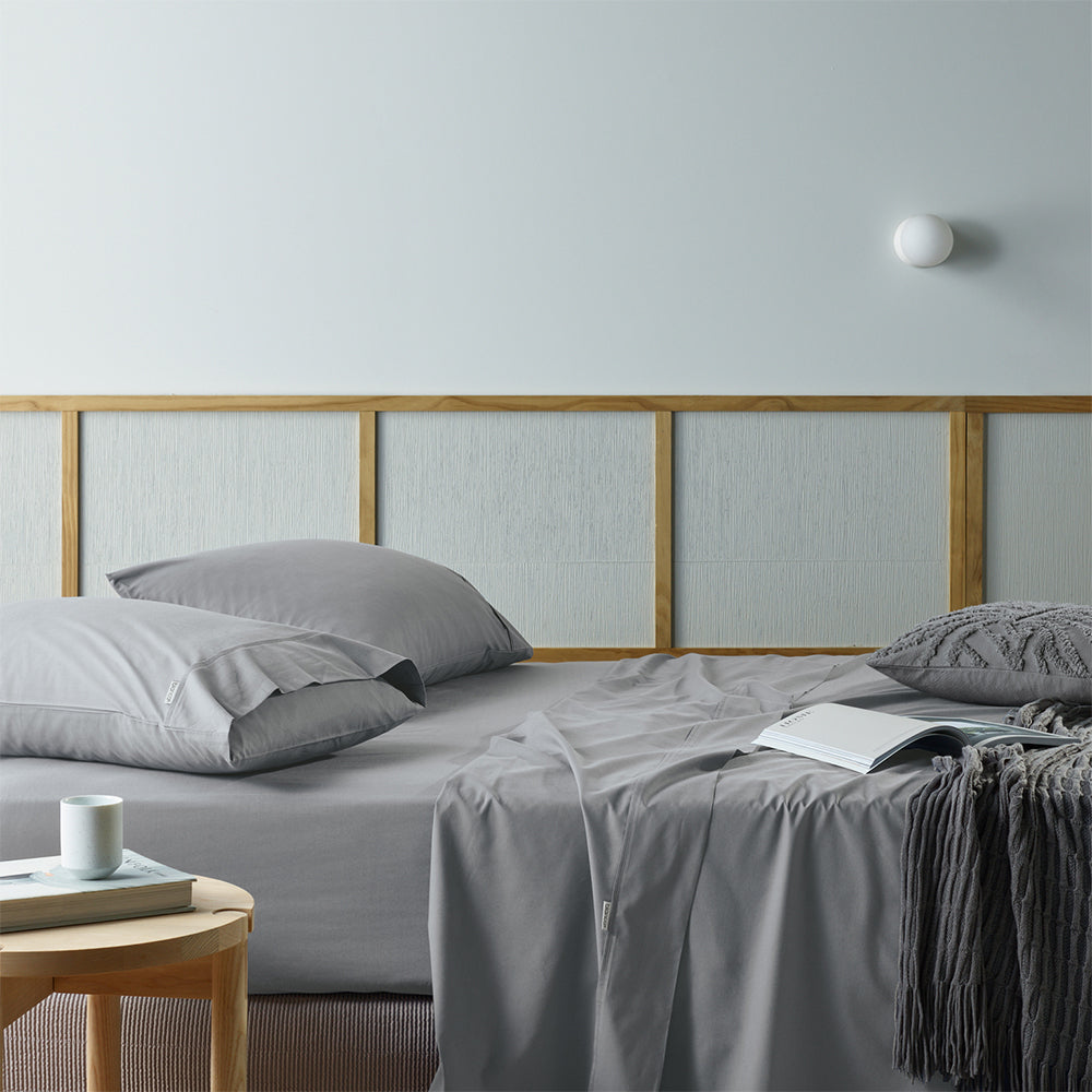 Bianca Natural Sleep Recycled Cotton Sheet Set Silver