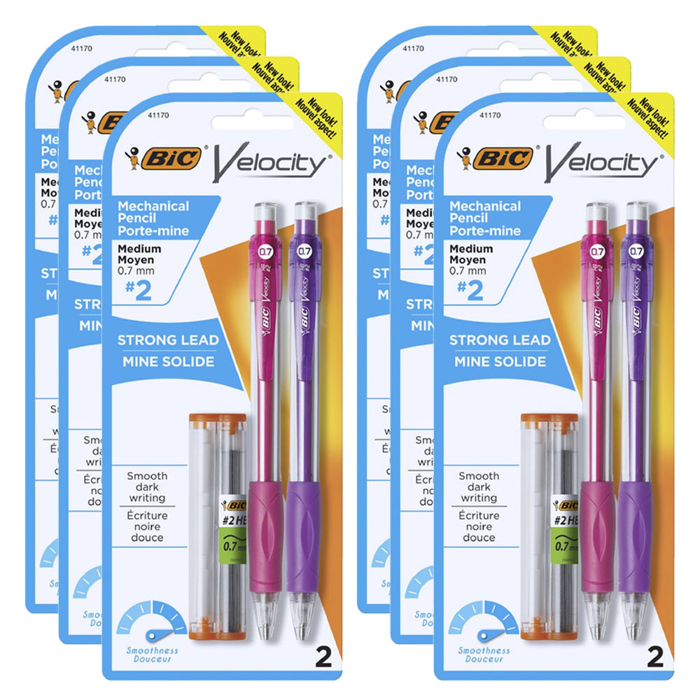 12pc Bic Velocity Mechanical Pencil Original 0.7mm Assorted