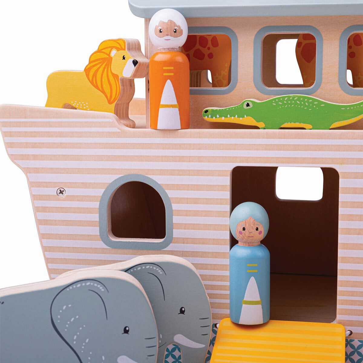Bigjigs Toys 33.7cm FSC Noah's Ark Kids Wooden Toy 12m+