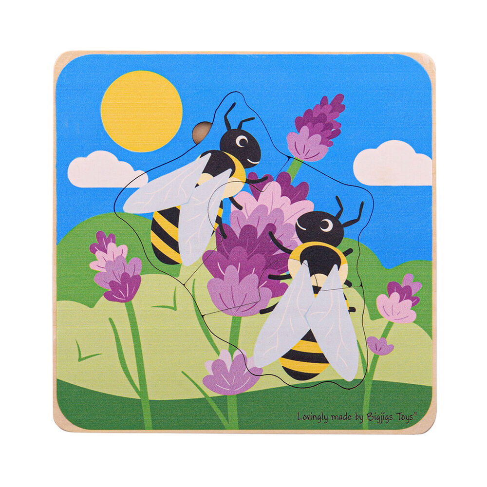 Bigjigs Toys Lifecycle Layer Honeybee/Chunky Lift Out Puzzle Combo Set 18m+/10m+