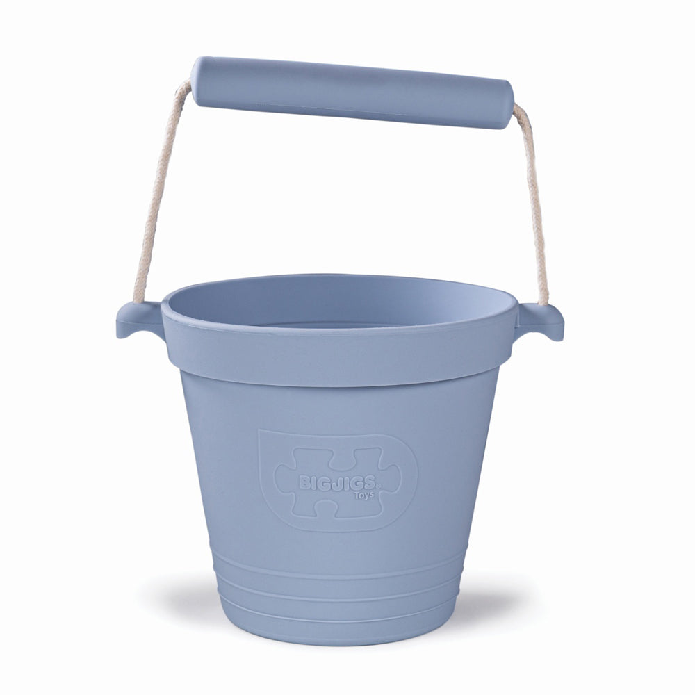 2PK Bigjigs Toys 14cm Activity Bucket Kids Toy Dove Grey 18m+