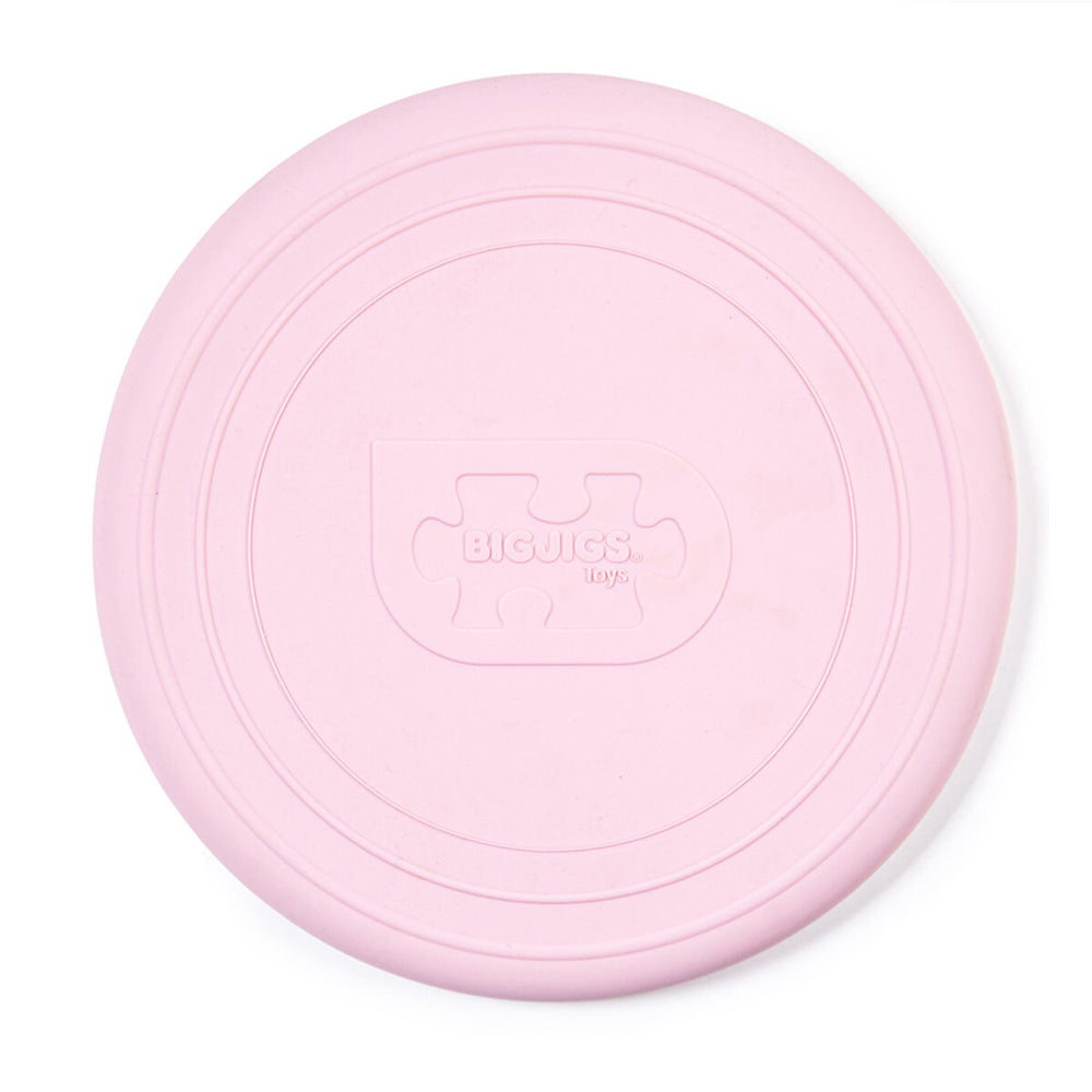 2PK Bigjigs Toys 18cm Flexible Flyer Silicone Flying Disc Toy Blush Pink 18m+