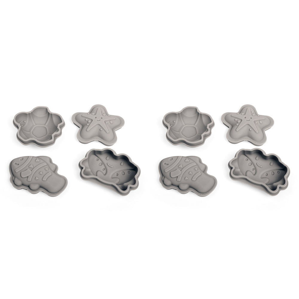 2x 4pc Bigjigs Toys Sand Mould Set Kids Toy Stone Grey 18m+