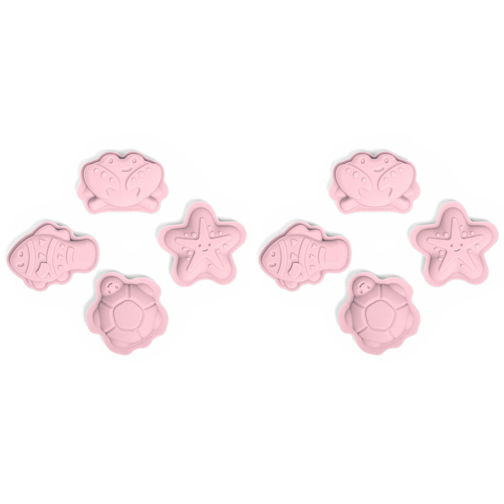 2x 4pc Bigjigs Toys Sand Mould Set Kids Toy Blush Pink 18m+