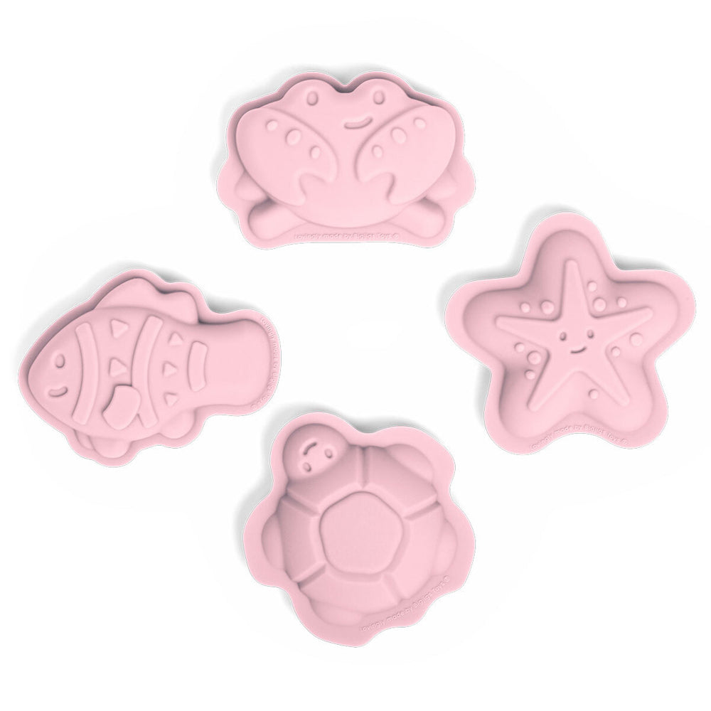 2x 4pc Bigjigs Toys Sand Mould Set Kids Toy Blush Pink 18m+