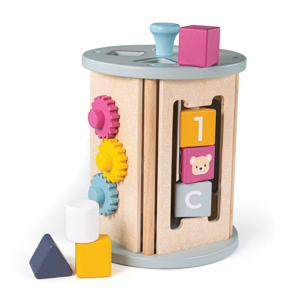 Bigjigs Toys 22cm FSC Rolling Activity Sorter Kids Wooden Toy 18m+