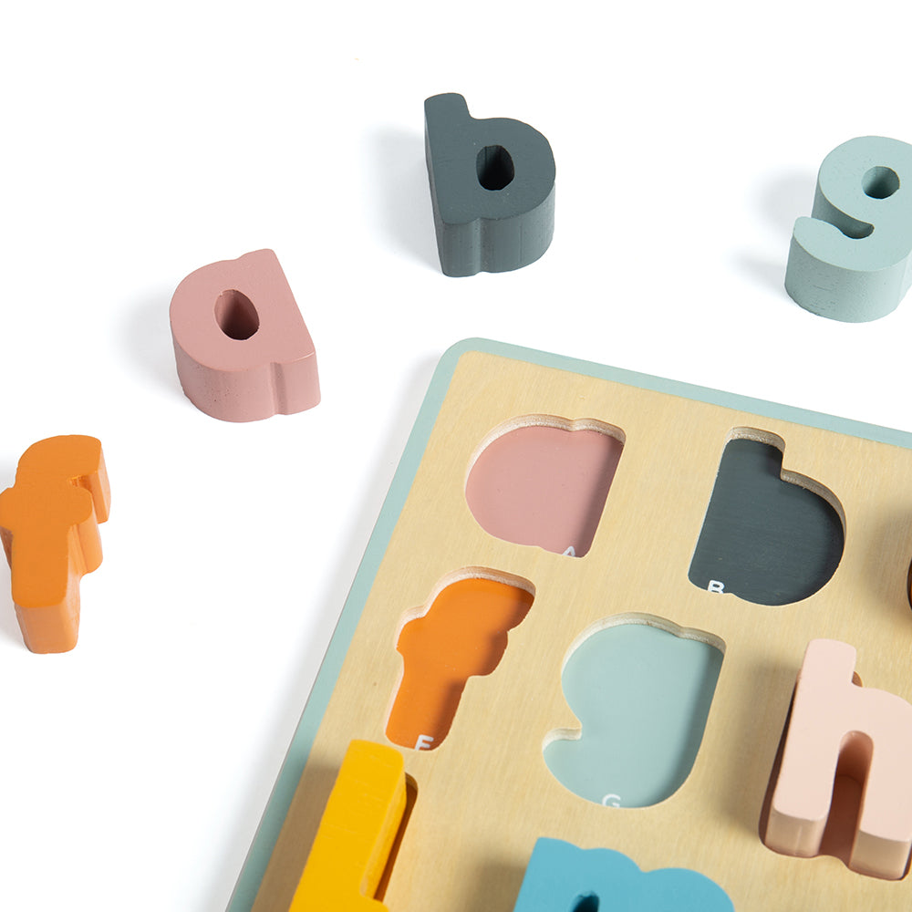 26pc Bigjigs Toys Wooden Lowercase ABC Puzzle Kids Toy 18m+