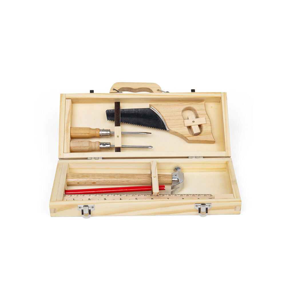 Bigjigs Toys Wood Diy Tool Box Role Play Kids Pretend Play Toys 30x15cm 5y+