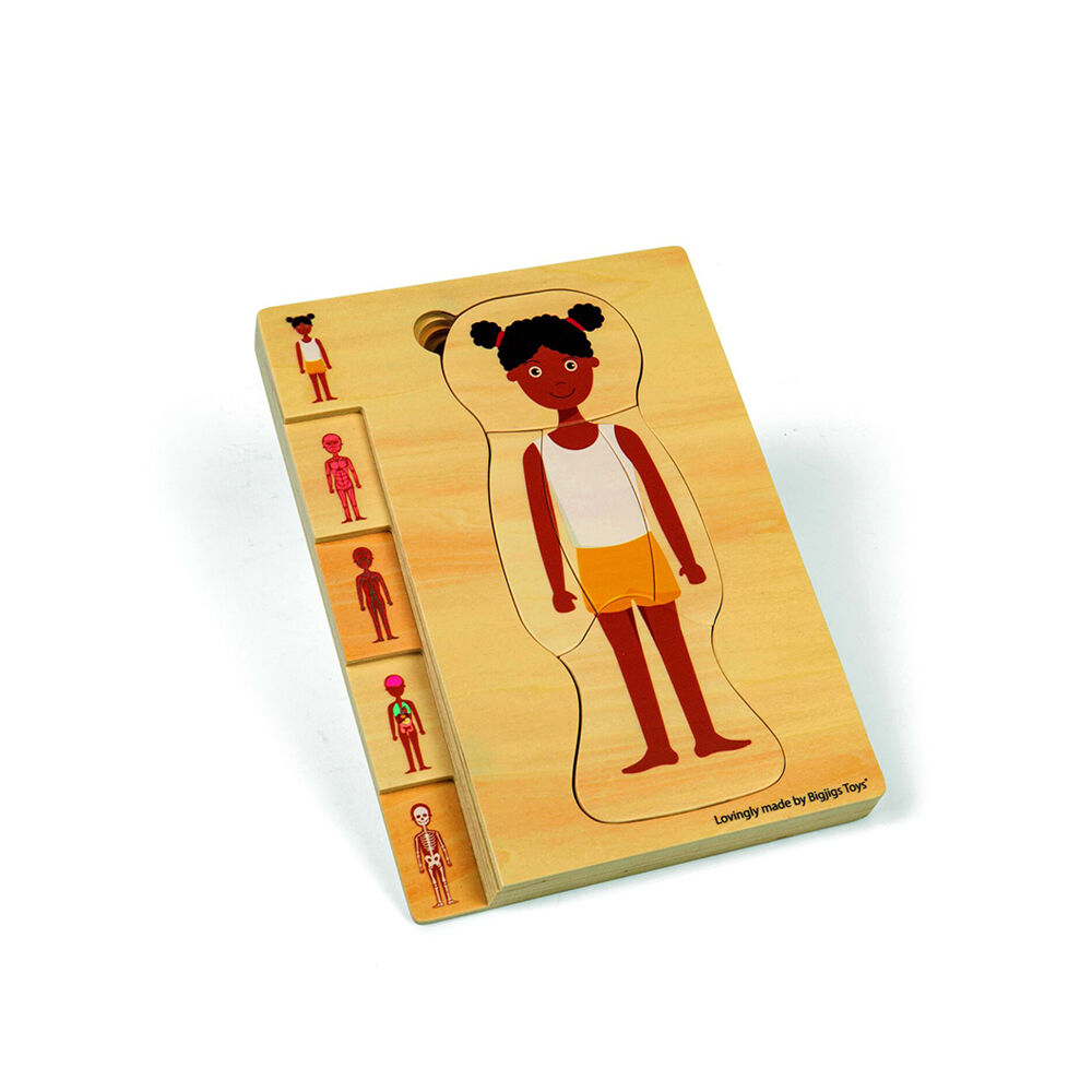 Bigjigs Toys Wood Anatomy PuzzleGirl Educational Kids Puzzles Toys 25x18cm 3y+