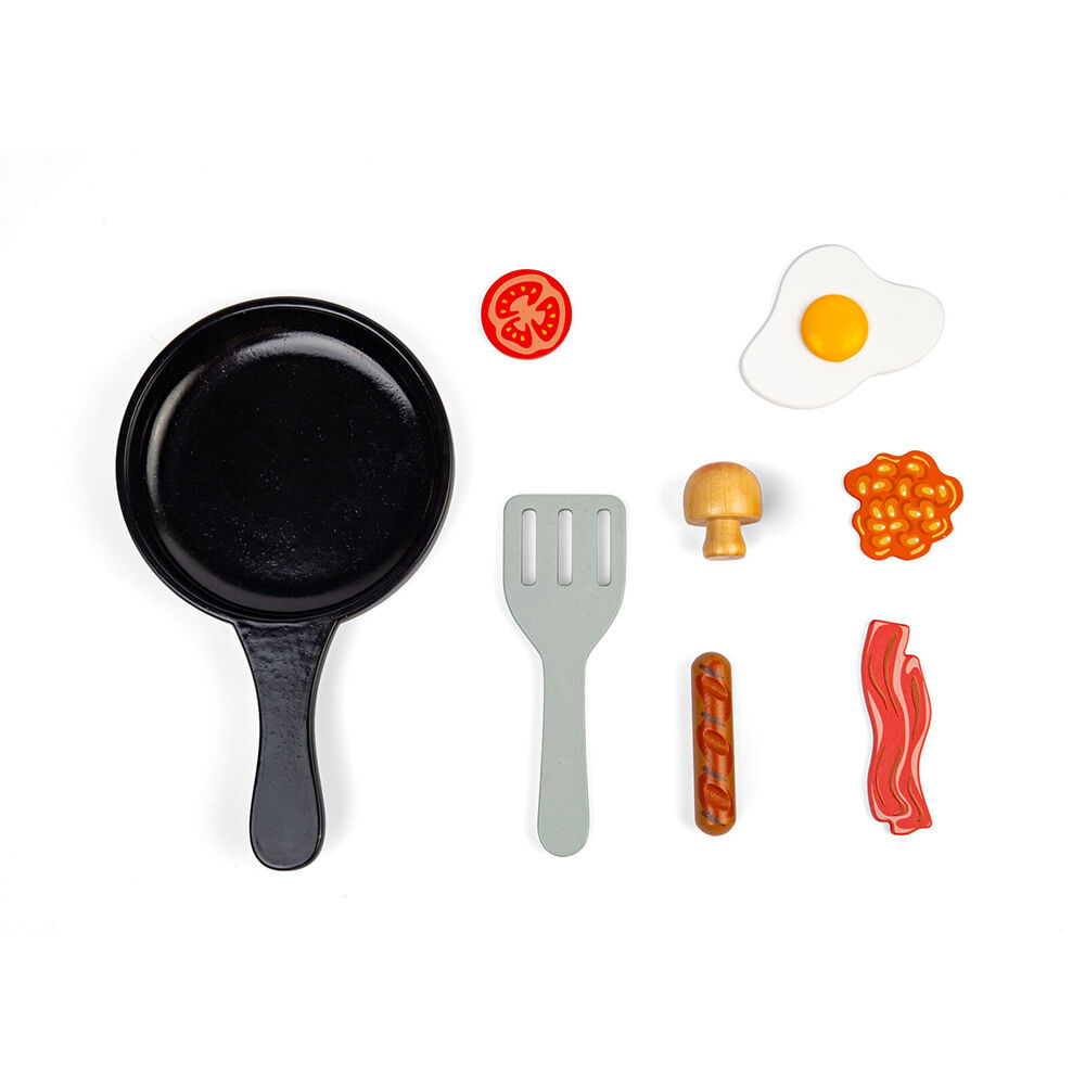 Bigjigs Toys Wood Breakfast Fry Up Kids Pretend Play Toys 25x14.8cm 18m+