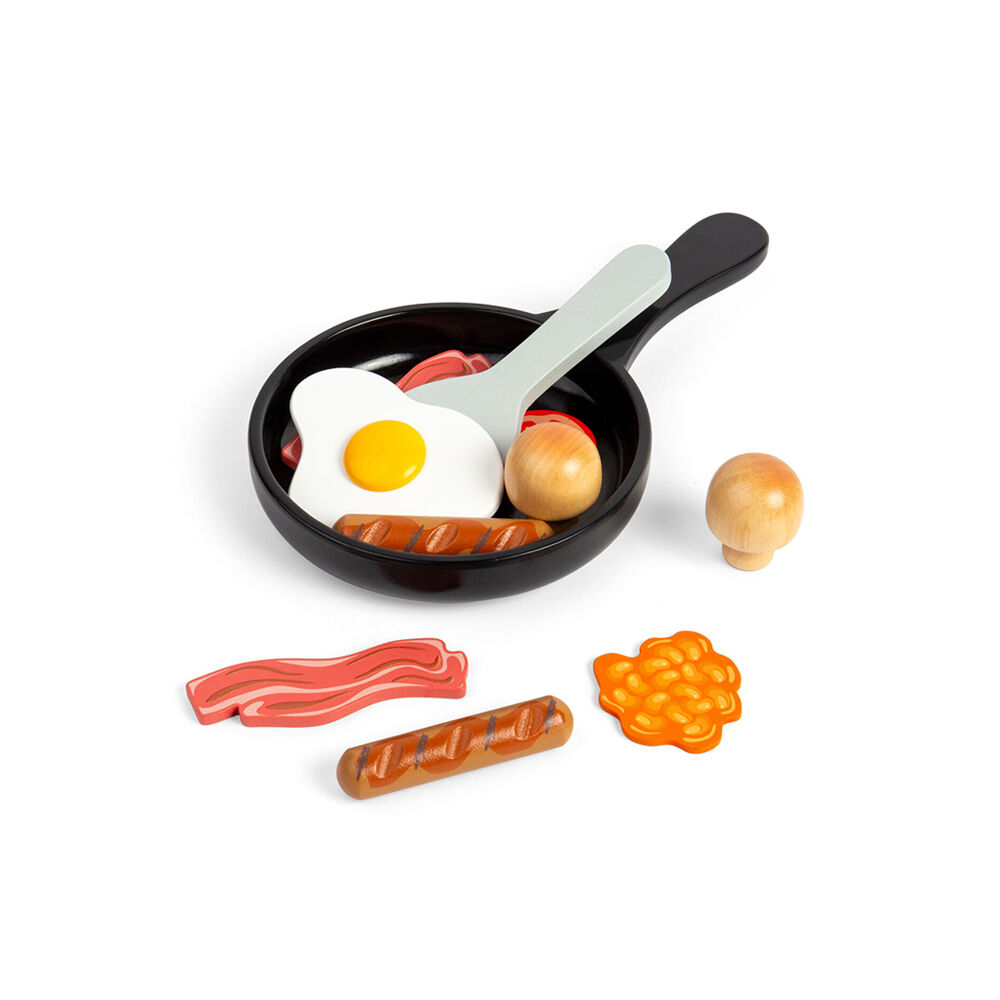 Bigjigs Toys Wood Breakfast Fry Up Kids Pretend Play Toys 25x14.8cm 18m+