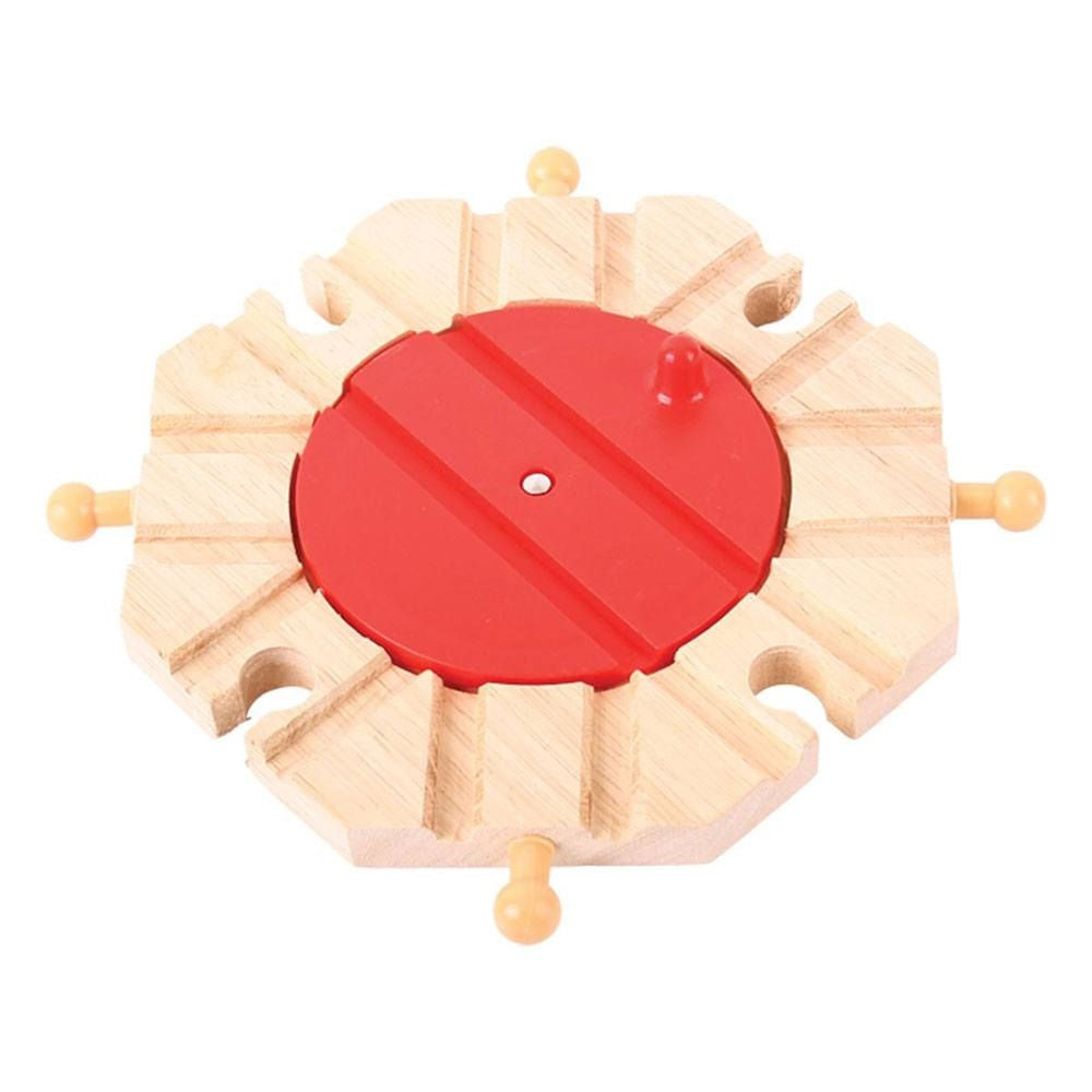 2PK Bigjigs Rail 8-Way Turntable 14.5cm Railway Track Kids Wooden Toy 3y+