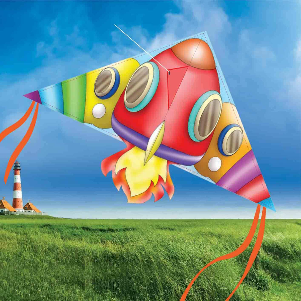 Brookite Delta Kite Kids Outdoor Flying Toy - Assorted