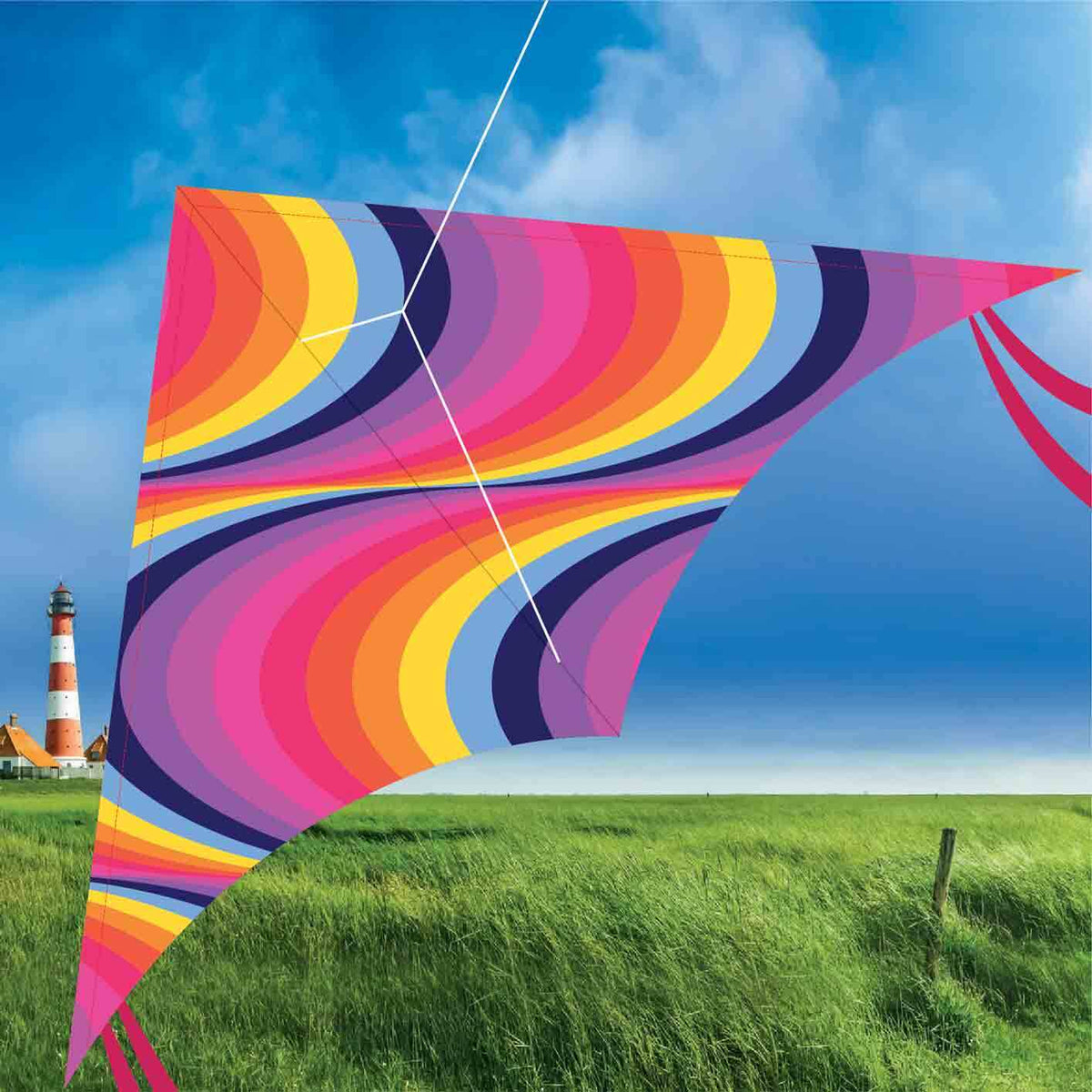 Brookite Delta Kite Kids Outdoor Flying Toy - Assorted