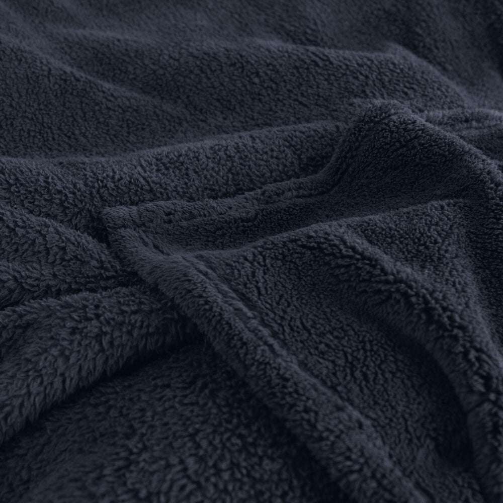 Ardor Boudoir Polyester Teddy Fleece Room Bed Blanket/Throw Navy 245x240cm