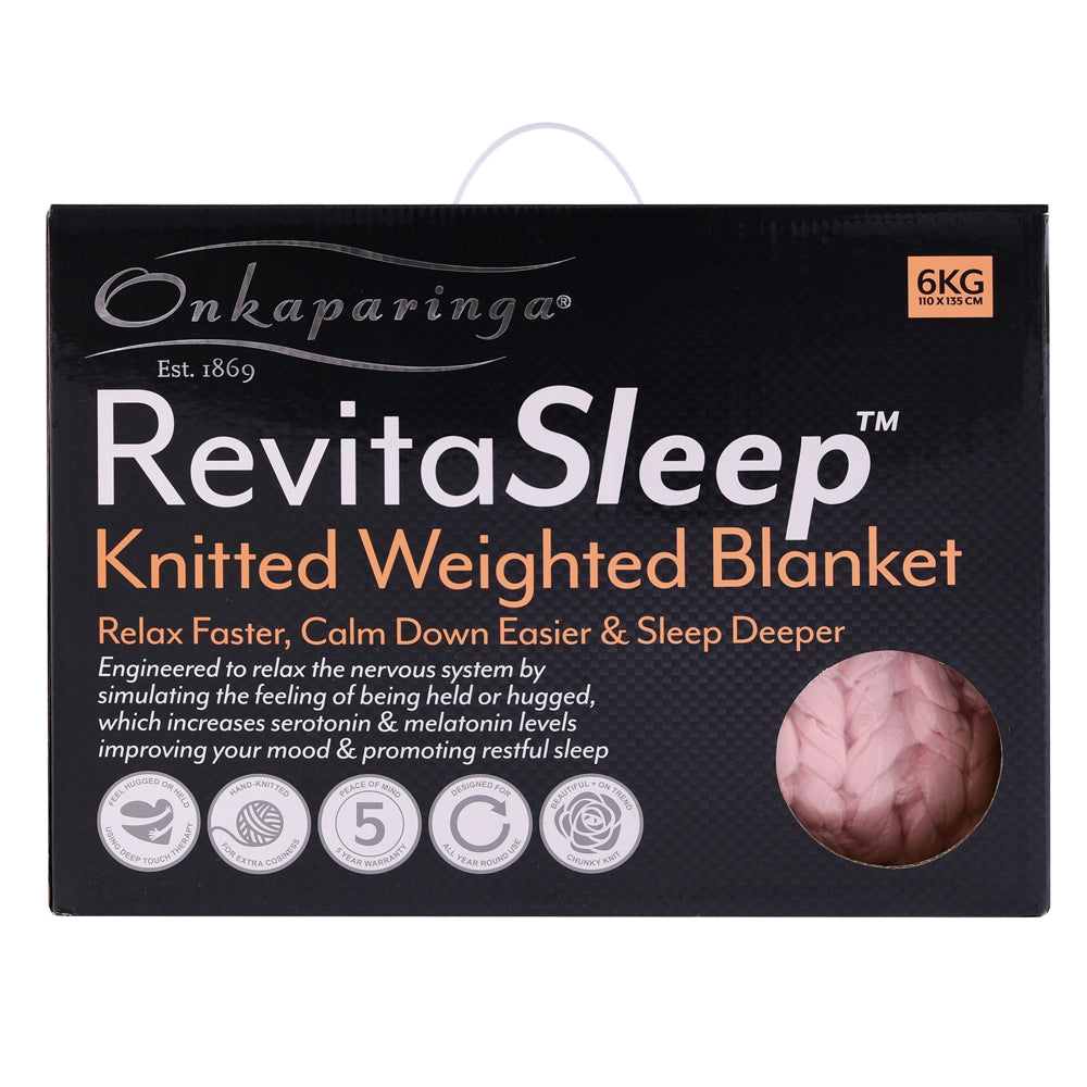 Onkaparinga 6kg Knitted Weight Blanket Home Bedding - Soft Peach