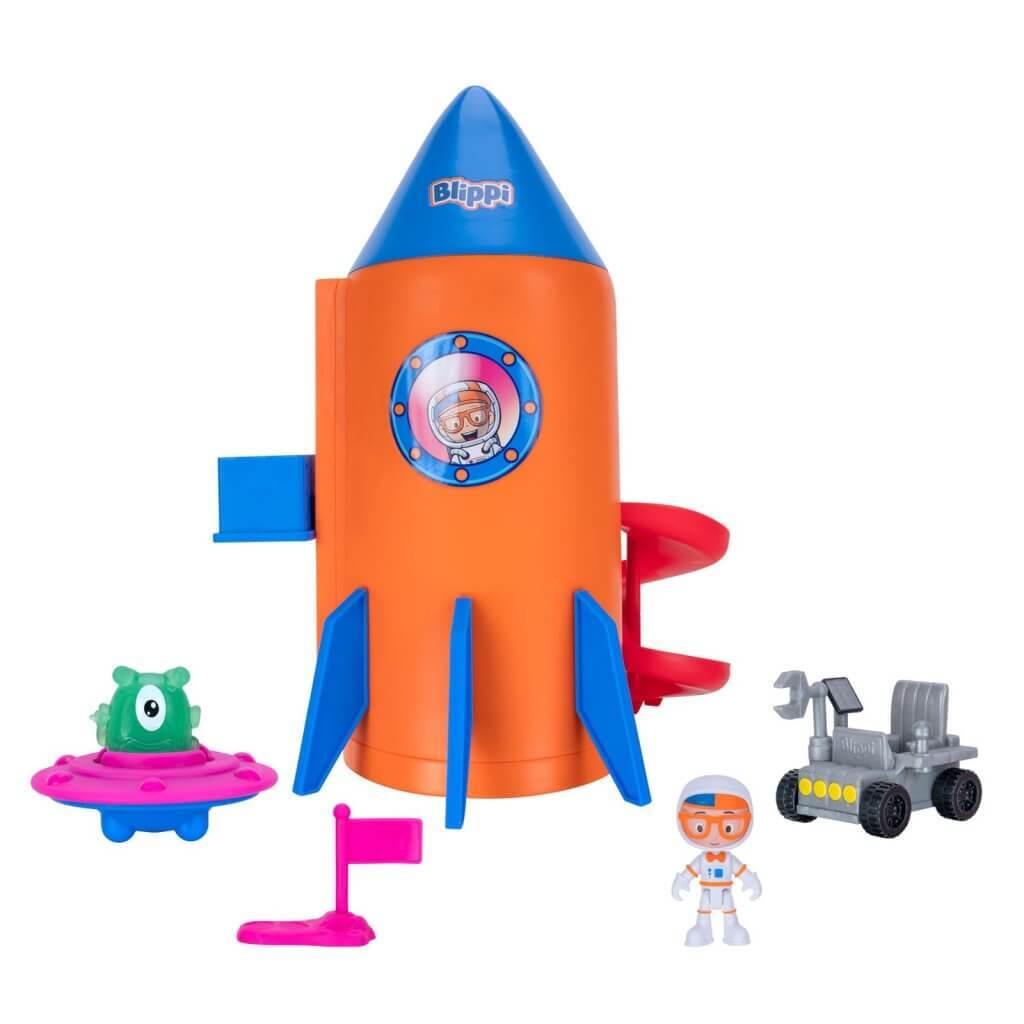 11pc Blippi Large Play Set Rocket Ship