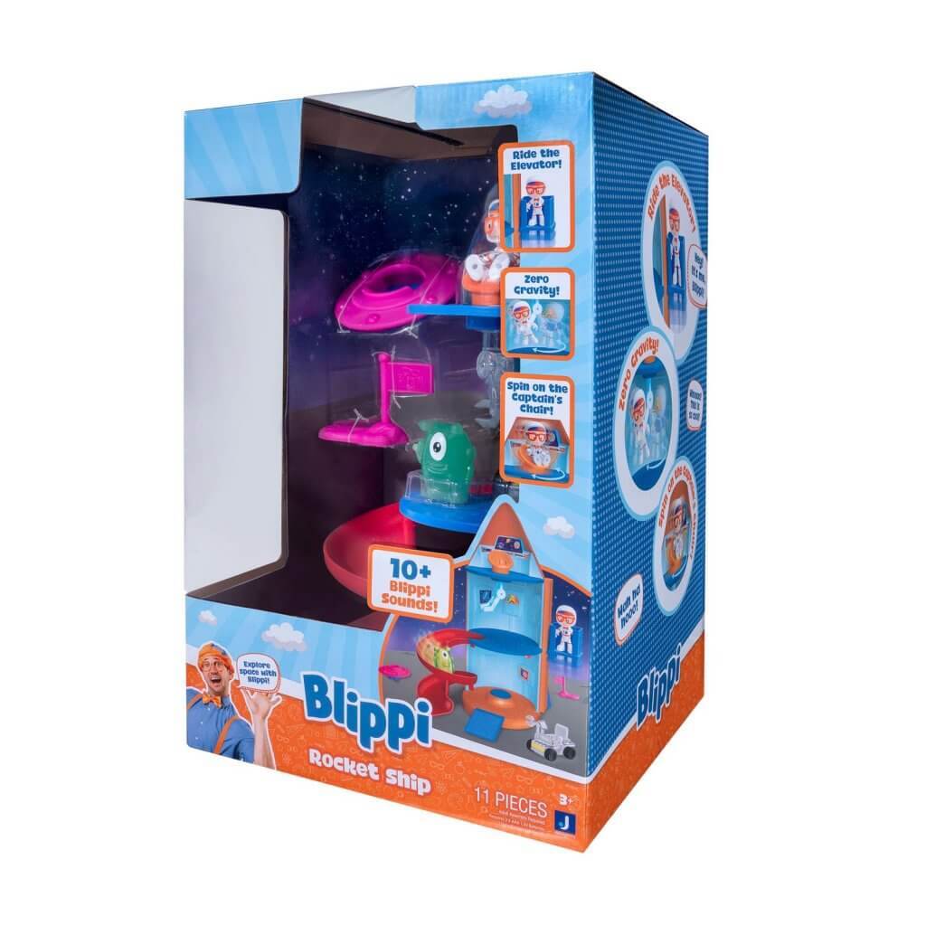11pc Blippi Large Play Set Rocket Ship